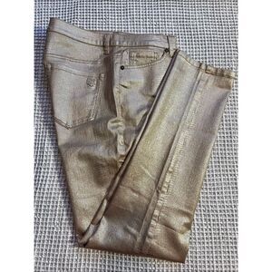 DG2 Diane Gilman Gold Stretch NWOT Straight Leg Snake Pattern Jean / Pant 10T
